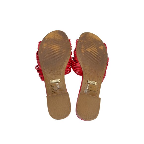 Kensie Kylee Red Braided Knot Slide Sandals Size 6.5 - Picture 5 of 6
